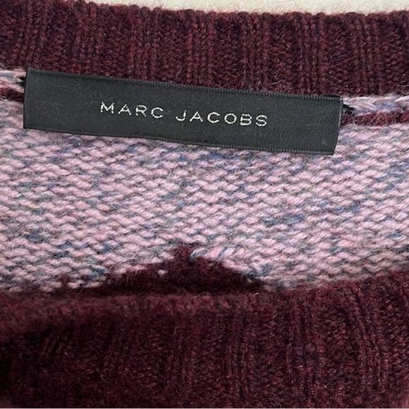 Marc Jacobs 100% cashmere distressed chevron Intarsia sweater top L - Picture 6 of 7